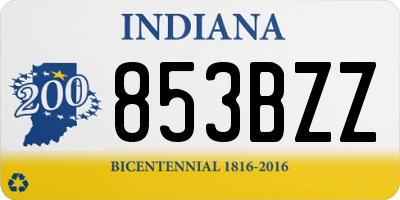 IN license plate 853BZZ