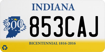IN license plate 853CAJ