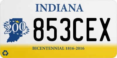 IN license plate 853CEX