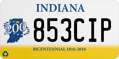 IN license plate 853CIP