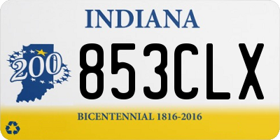 IN license plate 853CLX