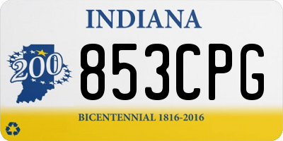 IN license plate 853CPG