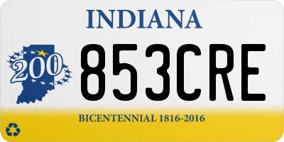 IN license plate 853CRE