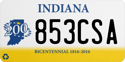IN license plate 853CSA