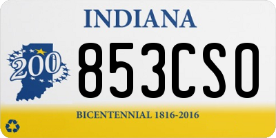 IN license plate 853CSO