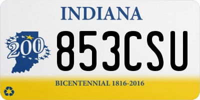 IN license plate 853CSU
