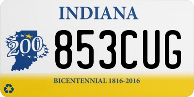 IN license plate 853CUG