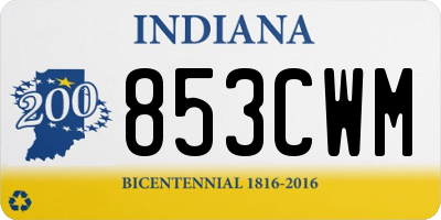 IN license plate 853CWM
