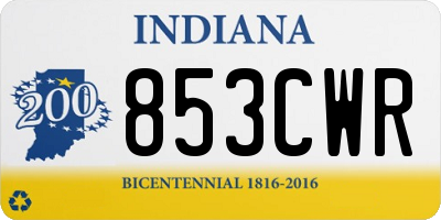 IN license plate 853CWR