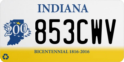 IN license plate 853CWV
