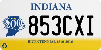 IN license plate 853CXI