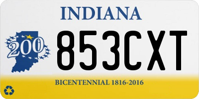 IN license plate 853CXT