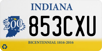 IN license plate 853CXU