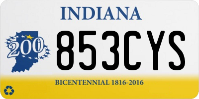 IN license plate 853CYS