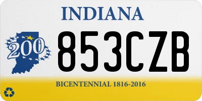 IN license plate 853CZB