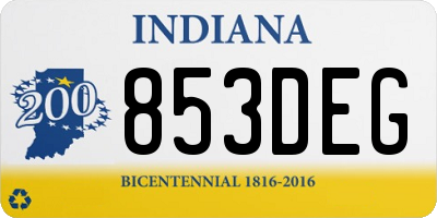 IN license plate 853DEG