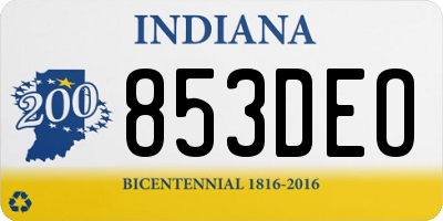 IN license plate 853DEO