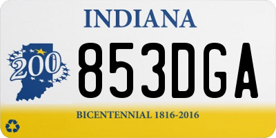 IN license plate 853DGA
