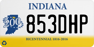 IN license plate 853DHP