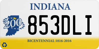 IN license plate 853DLI