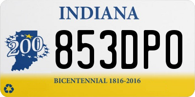 IN license plate 853DPO