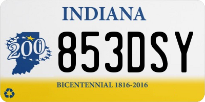 IN license plate 853DSY