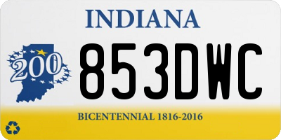 IN license plate 853DWC