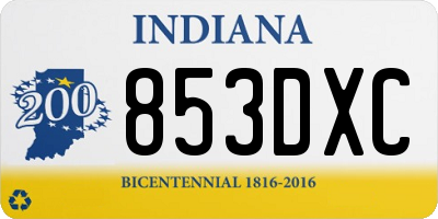 IN license plate 853DXC