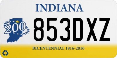 IN license plate 853DXZ