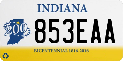 IN license plate 853EAA
