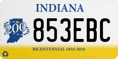 IN license plate 853EBC