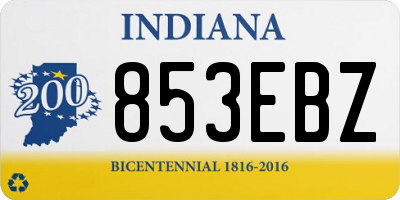 IN license plate 853EBZ