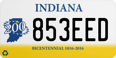 IN license plate 853EED