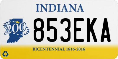 IN license plate 853EKA
