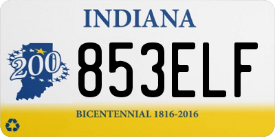 IN license plate 853ELF