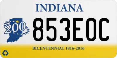 IN license plate 853EOC