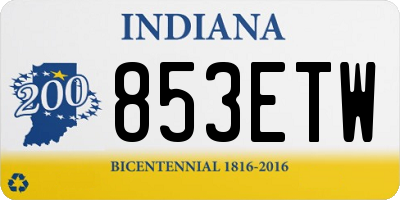 IN license plate 853ETW
