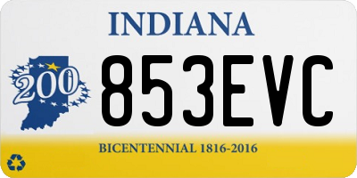 IN license plate 853EVC