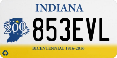 IN license plate 853EVL