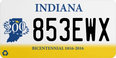 IN license plate 853EWX