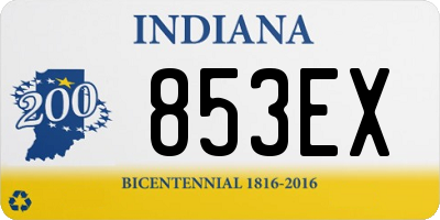 IN license plate 853EX