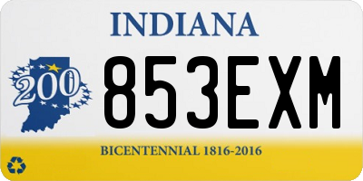 IN license plate 853EXM