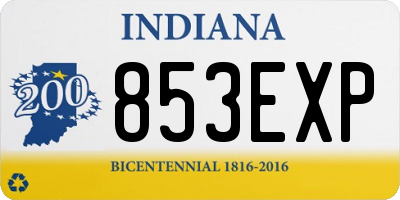 IN license plate 853EXP
