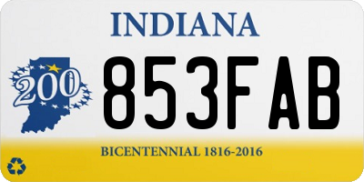 IN license plate 853FAB