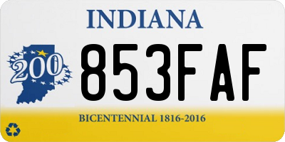 IN license plate 853FAF