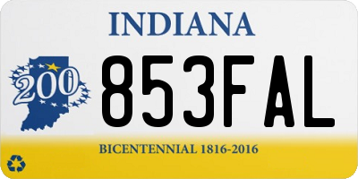 IN license plate 853FAL