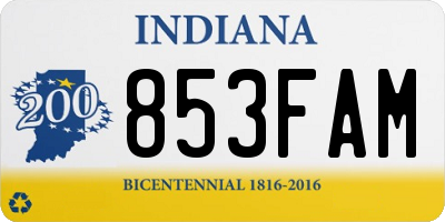 IN license plate 853FAM