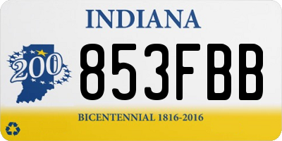 IN license plate 853FBB