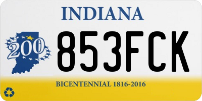 IN license plate 853FCK