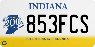 IN license plate 853FCS